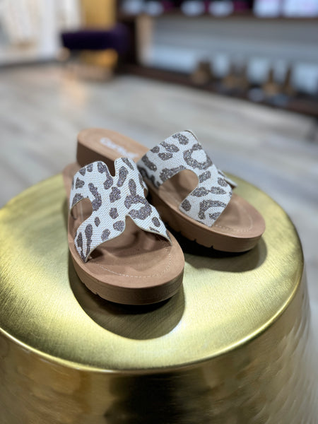 Corky’s Leopard Sparkle Sandal