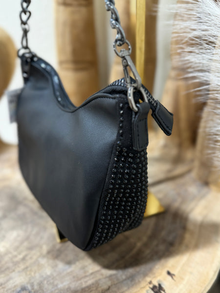 Black Studded Chain Handbag