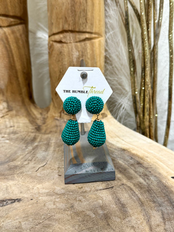 Jade Beaded Teardrop Earrings