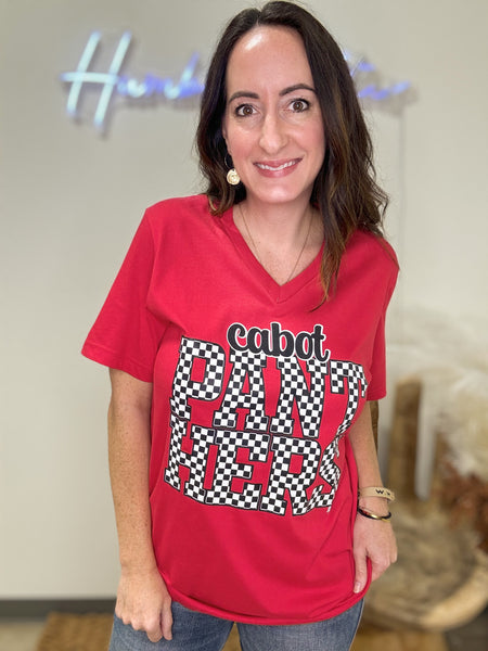 Checkered Cabot Panthers Tee