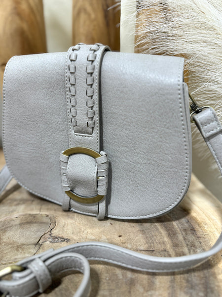 Grey Wrapped Buckle Crossbody