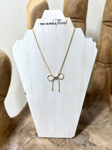 Gold Plated Bow Necklace