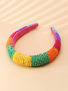 Multi-Color Seed Bead Headband