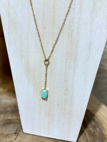 Turquoise Stone Dangle Necklace