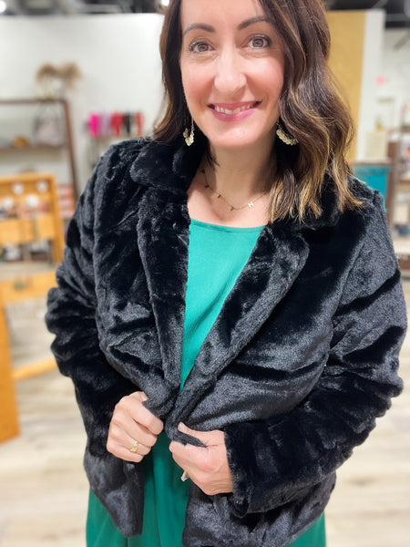 Black Faux Fur Jacket