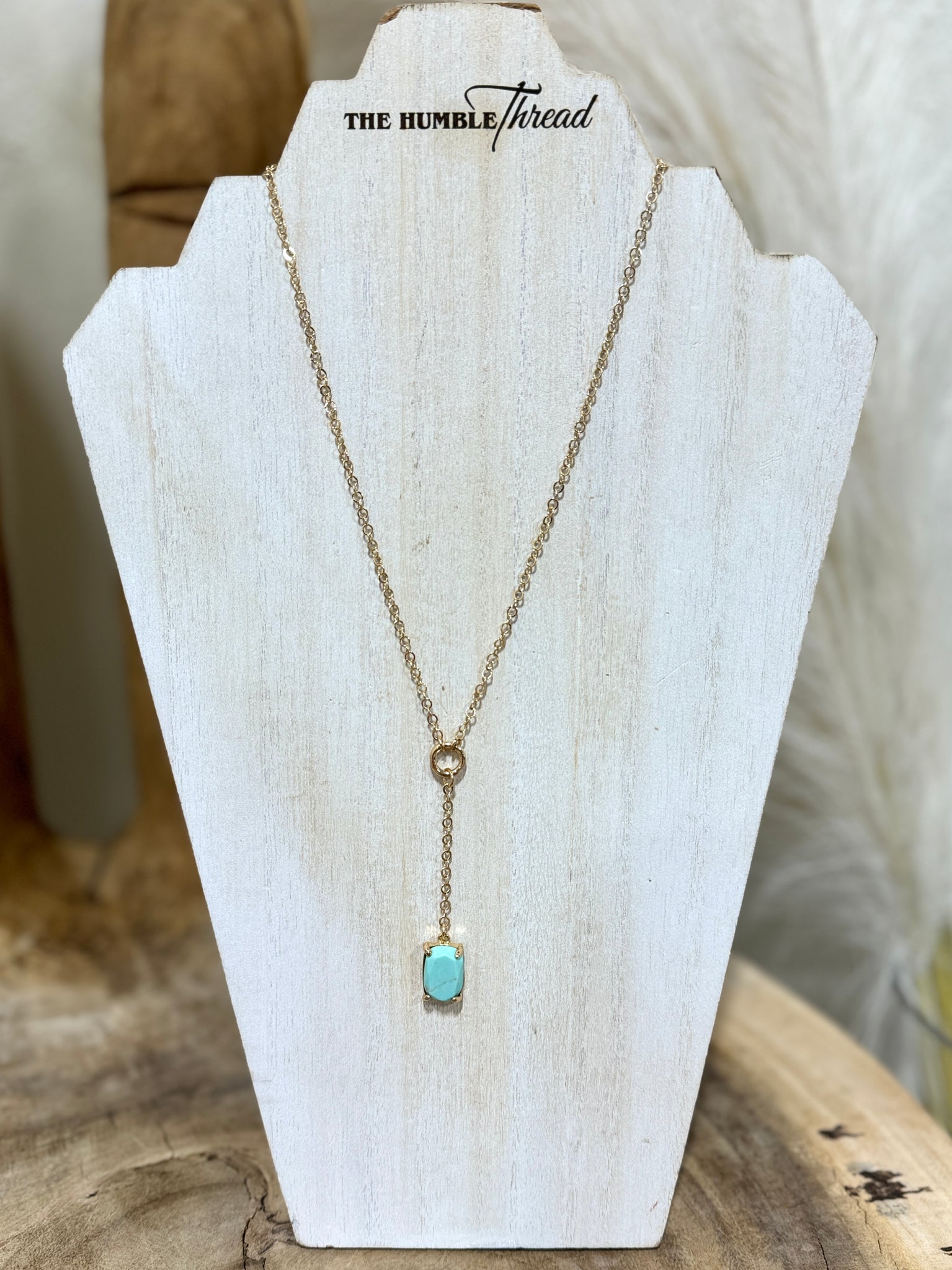 Turquoise Stone Dangle Necklace