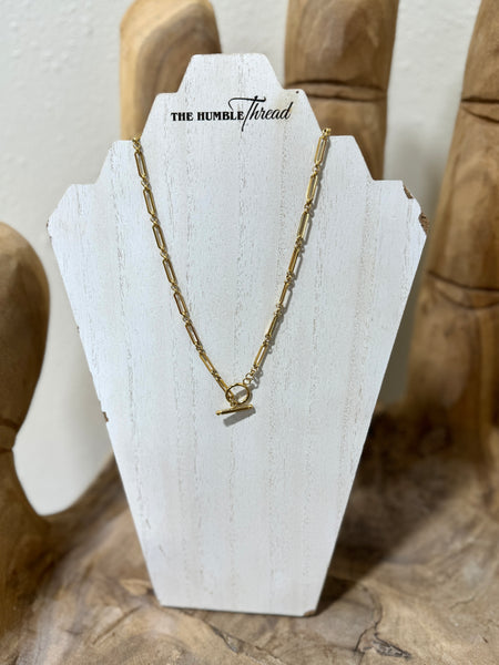 Gold Plated Toggle Necklace