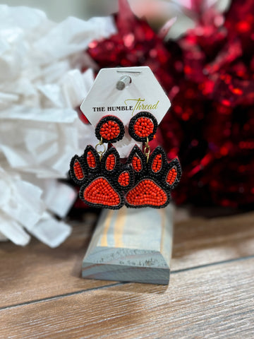 Panther Paw Beaded Earrings