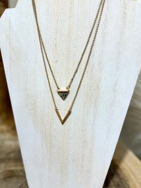 Chevron Stone Layer Necklace