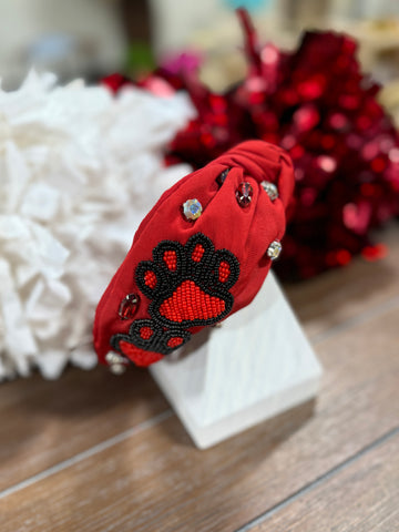 Panther Paw Beaded Headband