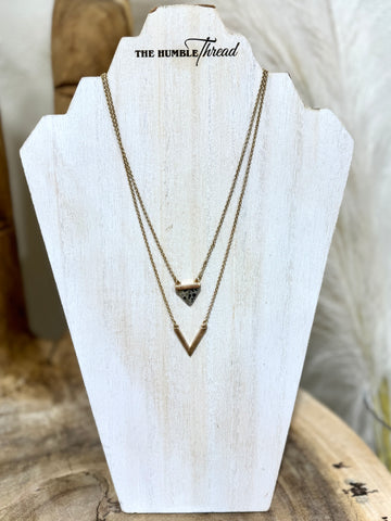 Chevron Stone Layer Necklace