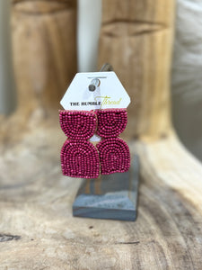 Berry Geo Beaded Earrings