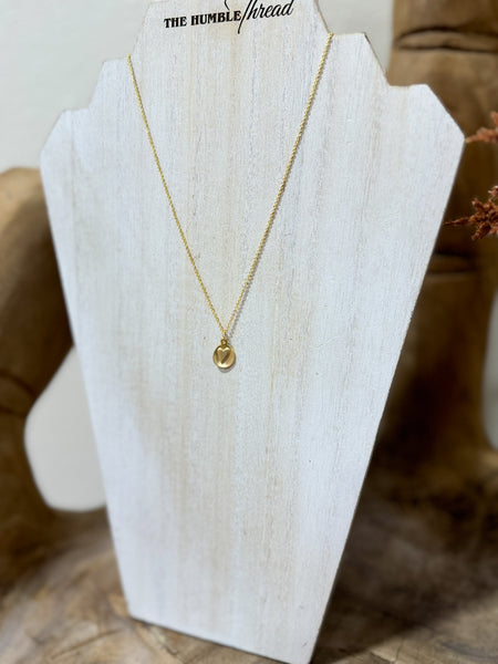 Gold Plated Matte Heart Necklace