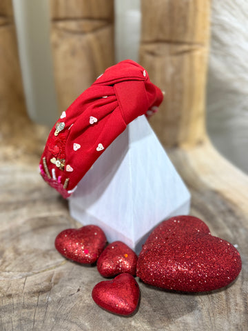 Red Heart Sequin Headband