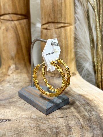 Gold Sequin Hoops