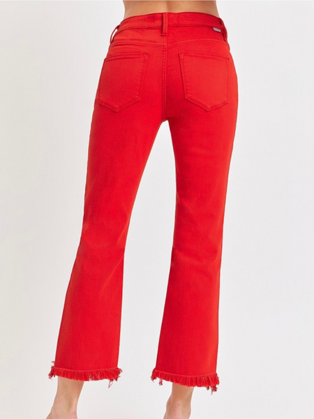 Risen Red Tummy Control Straight Jeans