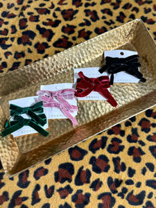 Velvet Bow Hair Clip Set