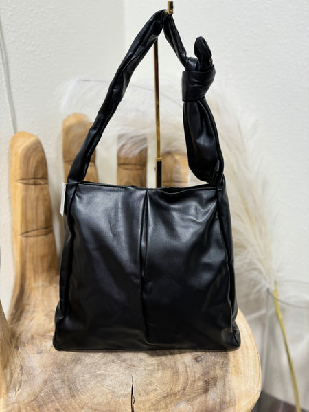 Black Pleated Hobo Bag