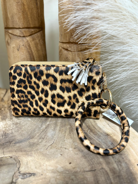 Leopard Leather Bangle Wallet