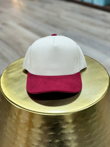 Wine Corduroy Trucker Hat