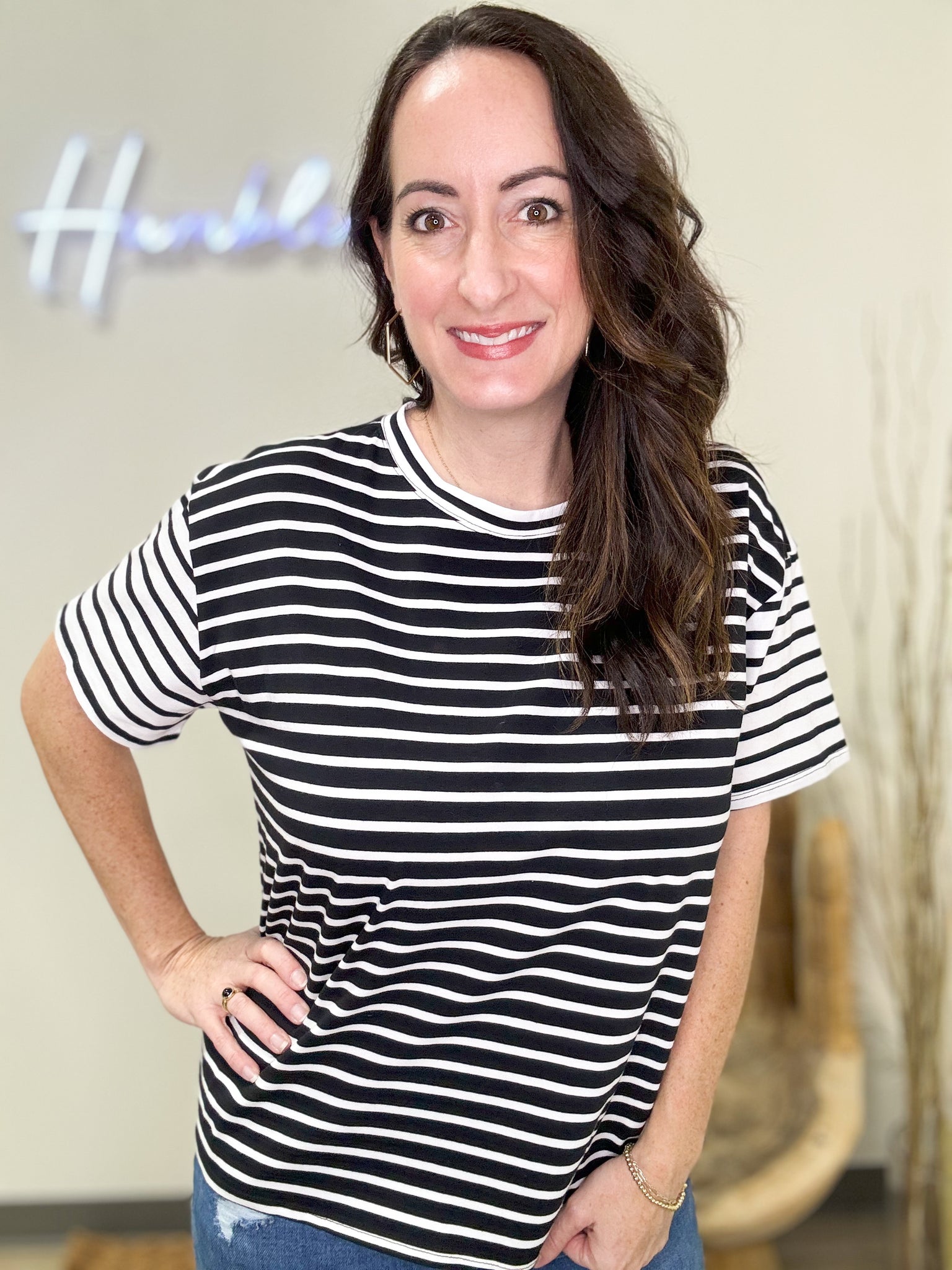 Black and White Striped Tee