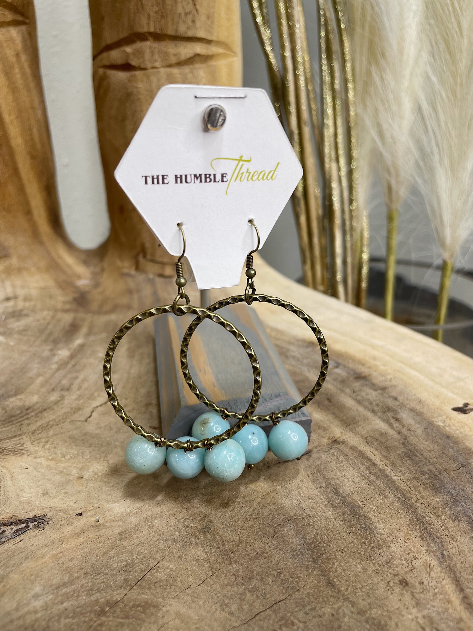 Bronze Amazonite Stone Earrings