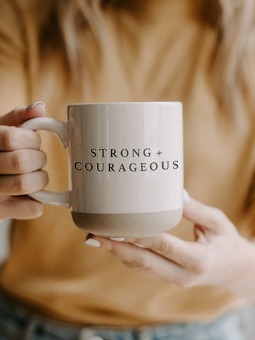 Strong + Courageous Stone Mug